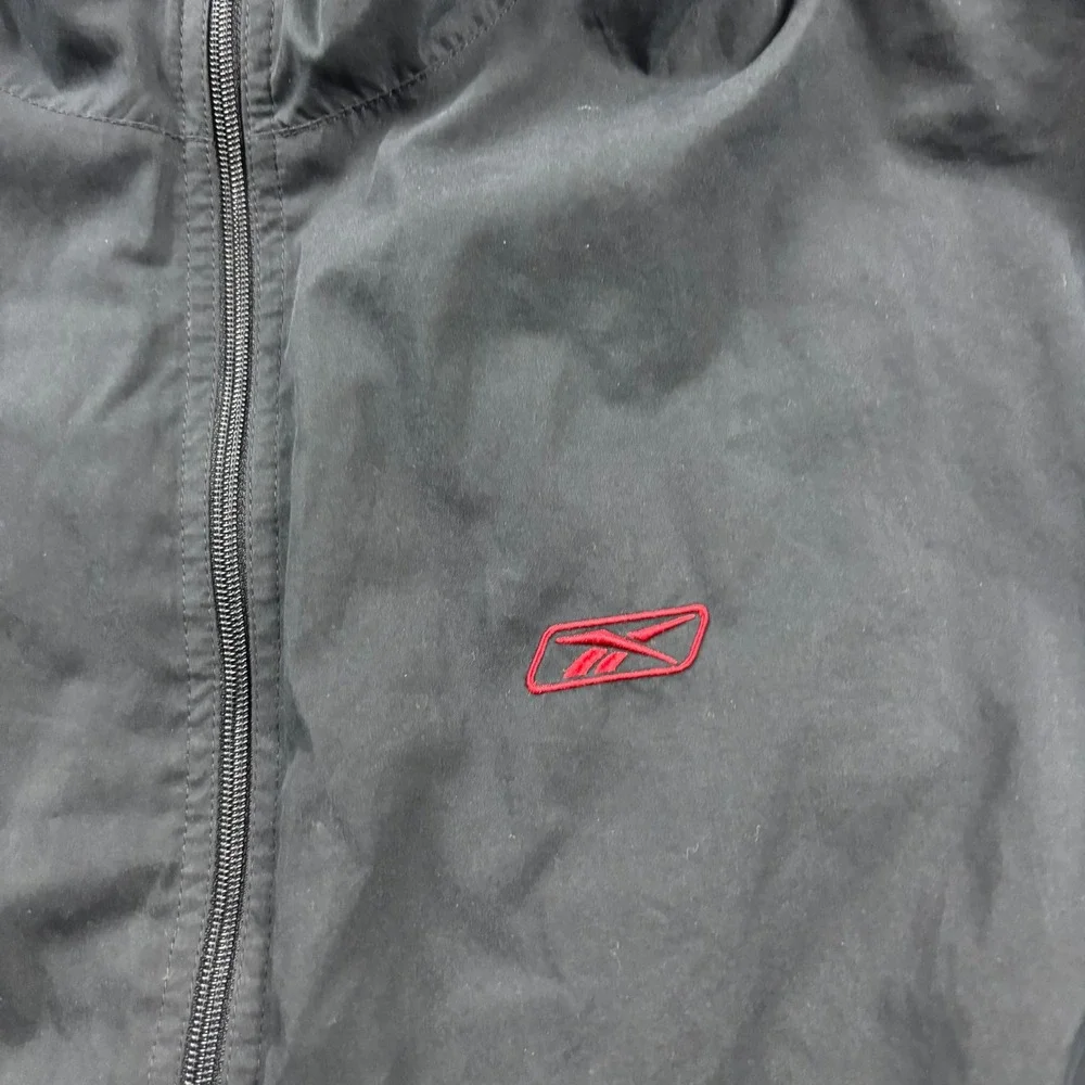 Y2K 2000s Reebok Black Windbreaker Track Jacket Men's Size XL